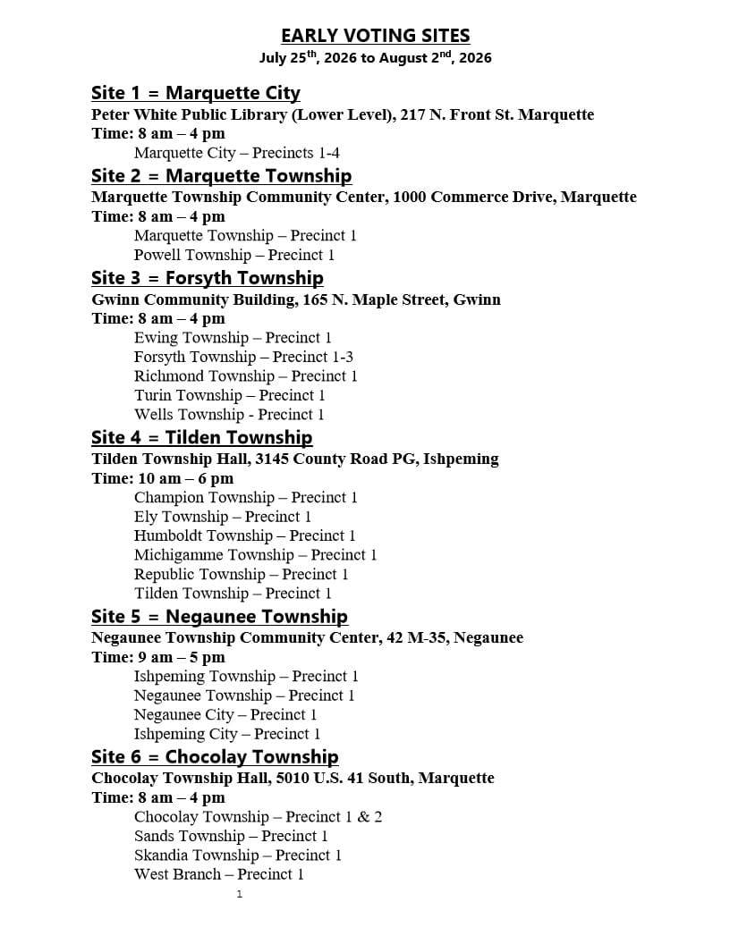 Early Voting Sites Marquette County July - Aug 2026_1